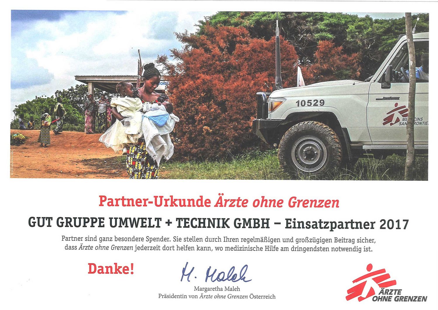 Urkunde Ärzte ohne Grenzen 2017